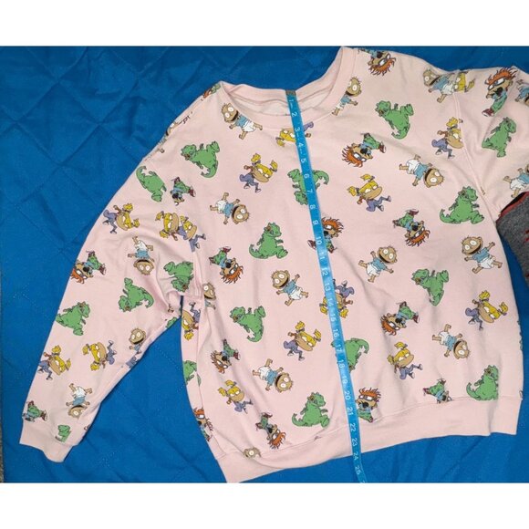 Nickelodeon Rugrats Pink Crewneck Sweatshirt 2X Reptar Angelica Tommy 2021 - Picture 9 of 10